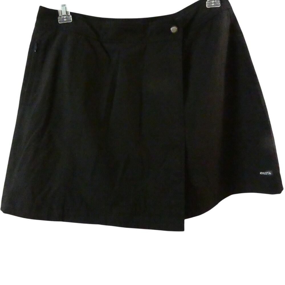 Athleta Women's Size 14 Black Skort Athliesure Zippered Pockets Casual Golf
